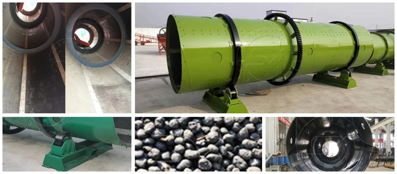 Rotary drum pellet machine for large scale fertilizer granulation