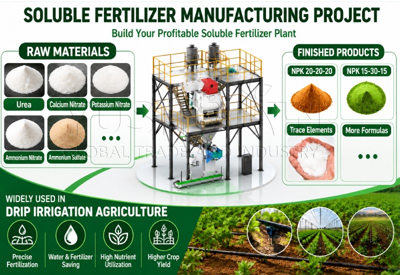 soluble fertilizer manufacturing for drip irrigation farming
