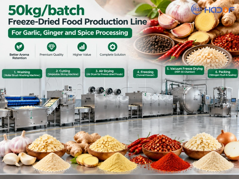 Building a 50kg batch Freeze-Drying Line for Garlic, Ginger and Spice Processing